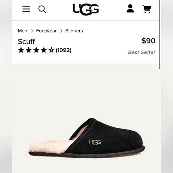 UGG Other - UGG Mens Scuff Slippers Black sz 7